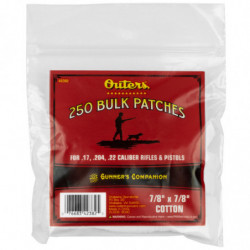 Outers Bulk Pack Cleaning Patches .17-.22Cal 250 Count
