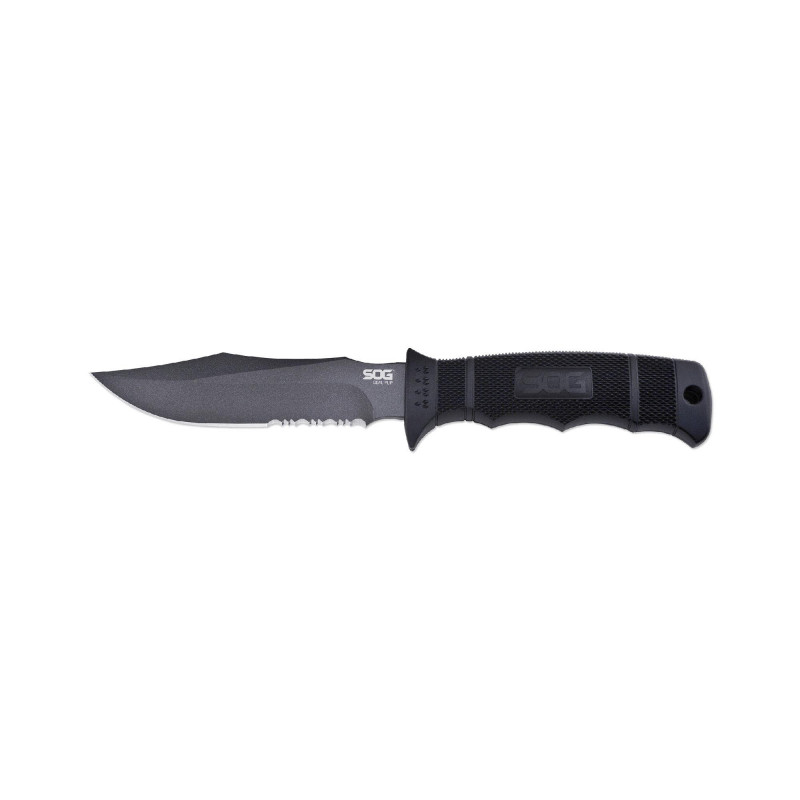 SOG Seal Pup Black 4.75" Partially Serrated Nylon