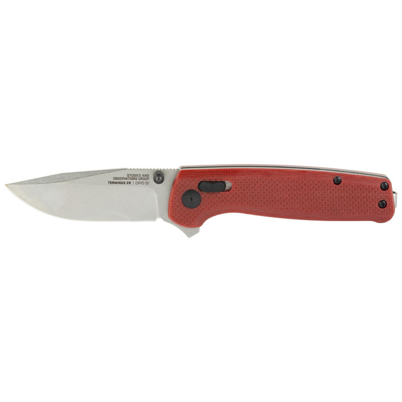 SOG Terminus XR G10 Crimson Handle Straight Clip Point 2.95"