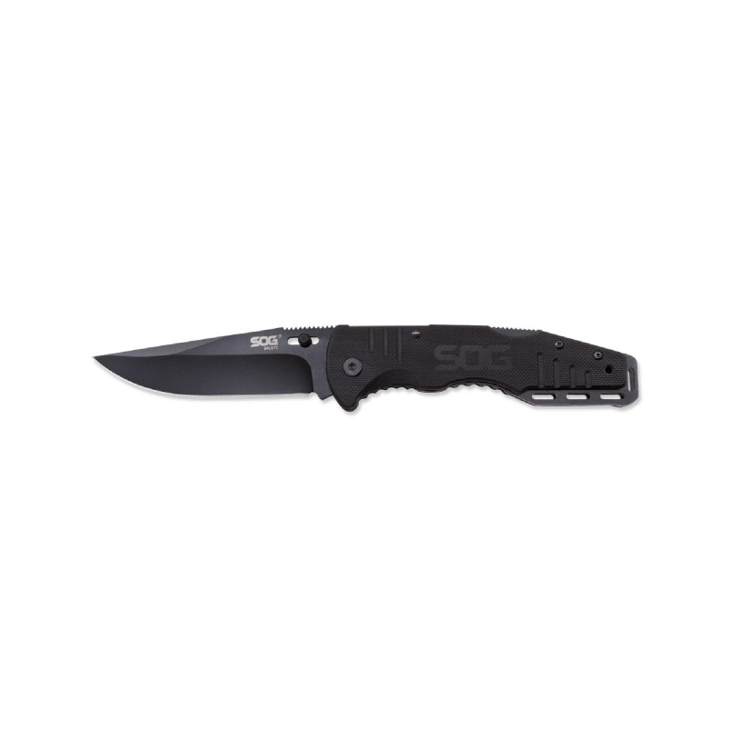 SOG Salute Straight Edge Black G10 Handle 3.625"