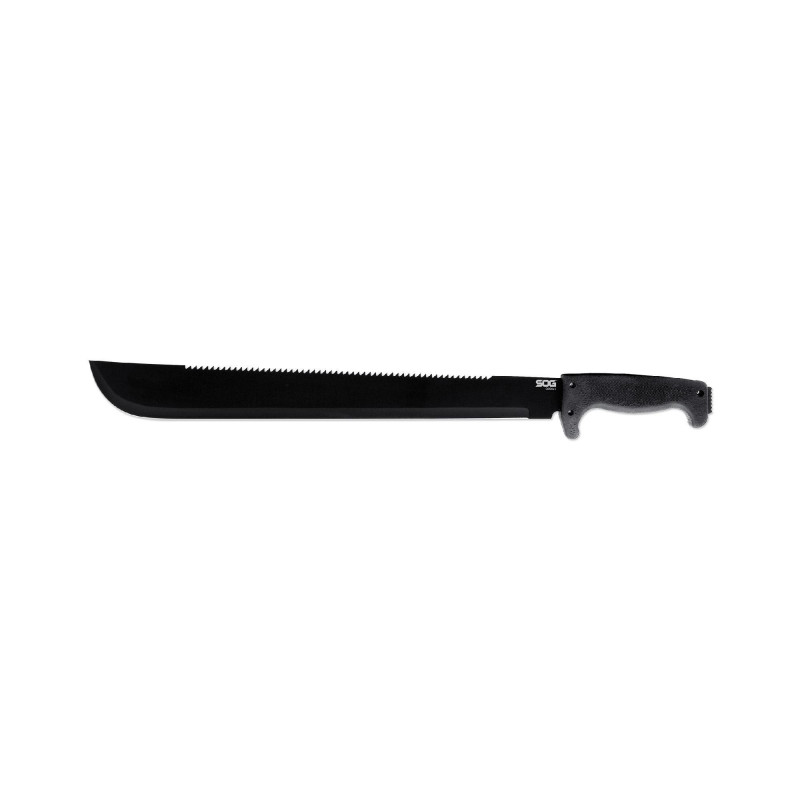 SOG SOGfari Machete Straight/Saw Back Edge Black Kraton Handle 18"