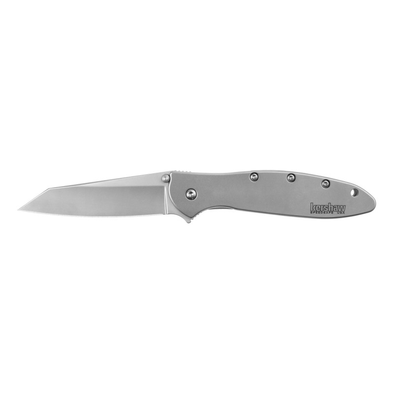 Kershaw Random Leek 3" Blade Bead Blasted Silver Handle