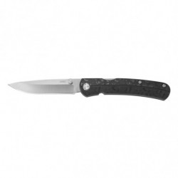 Columbia River Blade Satin 2.95" Plain Edge Black Glass Reinforced Nylon Handle