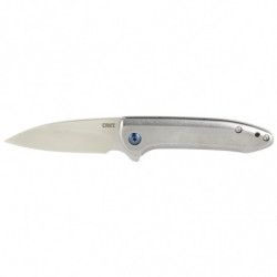 Columbia River Delineation Silver 2.94" Blade Plain Edge Stainless Steel Handle