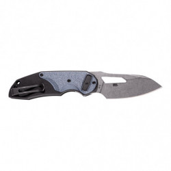 Columbia River Attaboy 2.73" Silver Blade Plain Edge Black/Blue Glass-Reinforced Nylon Handle