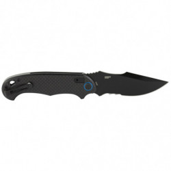 Columbia River P.S.D. Black w/Veff Serrations 3.63" Black Carbon Fiber w/G10 Base Handle