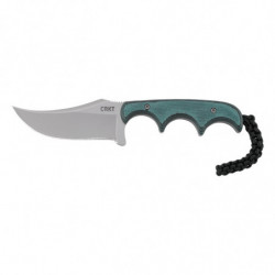 Columbia River Minimalist Persian 2.76" Silver Blade Plain Edge Green Micarta Handle