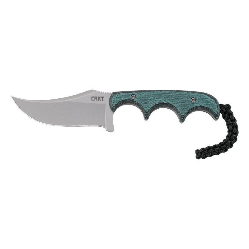 Columbia River Minimalist Persian 2.76" Silver Blade Plain Edge Green Micarta Handle