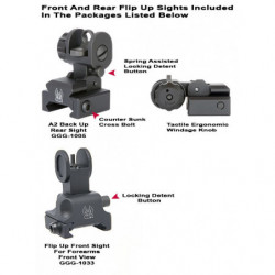 GG&G AR Front And Rear Sight Package Manually Deployed