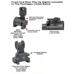 GG&G AR MAD Front And Rear Sight Package