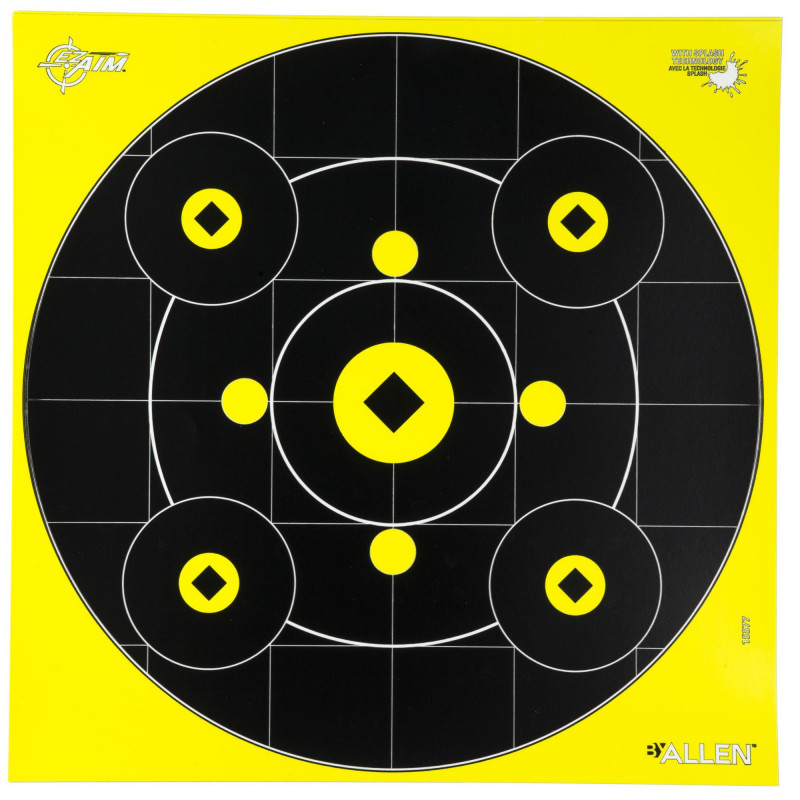 Allen EZ AIM Adhesive 12" Bullseye 12Pk Black/Chartreuse