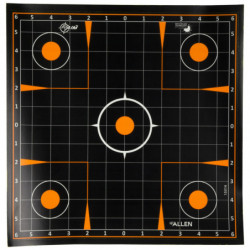 Allen EZ Aim Adhesive Sight-In Grid 12" Square 10Pk Black/Orange