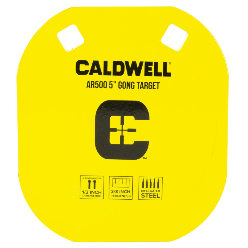 Caldwell Gong Target 5" AR500 Steel Yellow