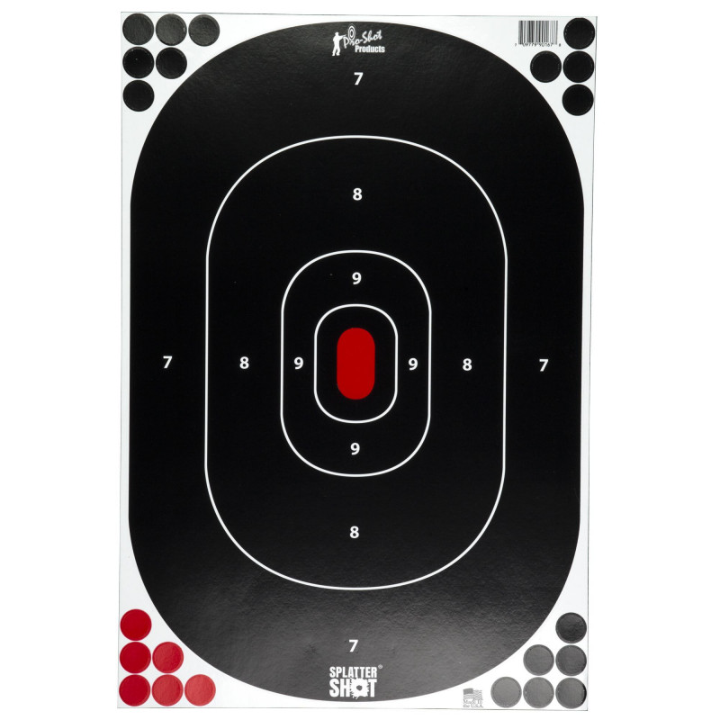 Pro-Shot Splatter Shot 12"X17" Silhouette 5Pk Black/White