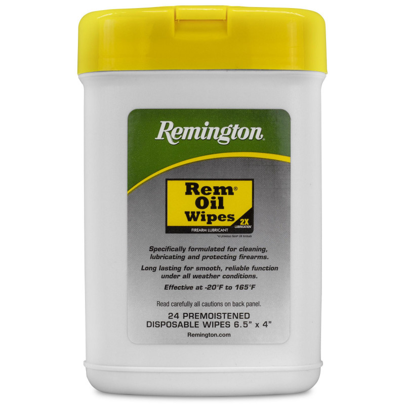 Remington Rem-Oil Gun Cleaning 7"X8" Wipes 24Pk Pop Up Canister