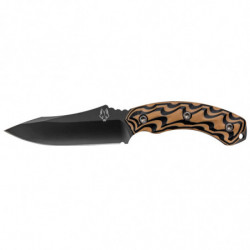 Southern Jackal Fixed Blade Knife 4.75" Drop Point Black/Tan G10 Handle