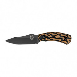Southern Jackal Pup Fixed Blade Knife 2.8" Drop Point Black/Tan G10 Handle