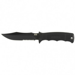 SOG Seal Pup Elite Fixed Blade Knife 4.85" Clip Point Partially Serrated Edge Black Handle
