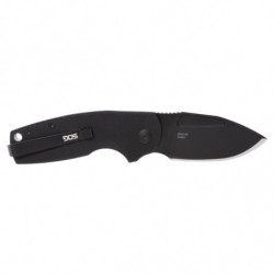 SOG Stout SJ Folding Knife Clip Point Straight Edge Blade 2.6" Black G10 Handle