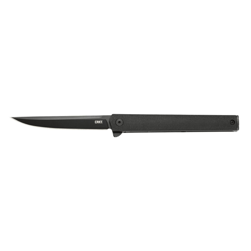 Columbia CEO Flipper Blackout Folding Knife Silver Plain Edge 3.35" Blade Black Handle