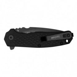 Kershaw Conduit Folding Knife Flipper Assisted Opening Plain Edge Black 2.9" Blade Black Handle