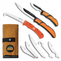 Outdoor Edge Razorguide Pak Folding Knife Set Orange Handle w/5 Blades