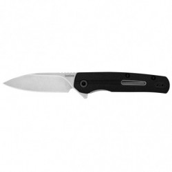 Kershaw Korra Folding Knife Drop Point Blade Plain Edge Silver 2.75" Blade Black Handle