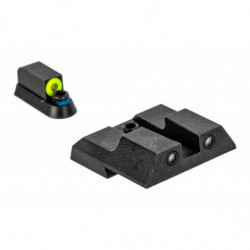 Night Fision Perfect Dot Night Sight Set - CZ P-07/P-09 - Square Notch - Yellow/Black - Tritium