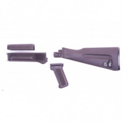 ARSENAL K-Var 4 Piece Mil-Spec AK/AKM Furniture Kit - Handguard, Warsaw Stock, Pistol Grip - Plum