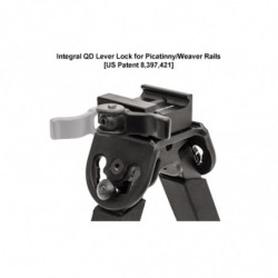 UTG Rubber Armored Full Metal QD Bipod 6.0"- 8.5" Center Height