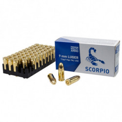 STV Scorpio Ammunition 9x19 Luger 115 Grain Full Metal Jacket 50/1000