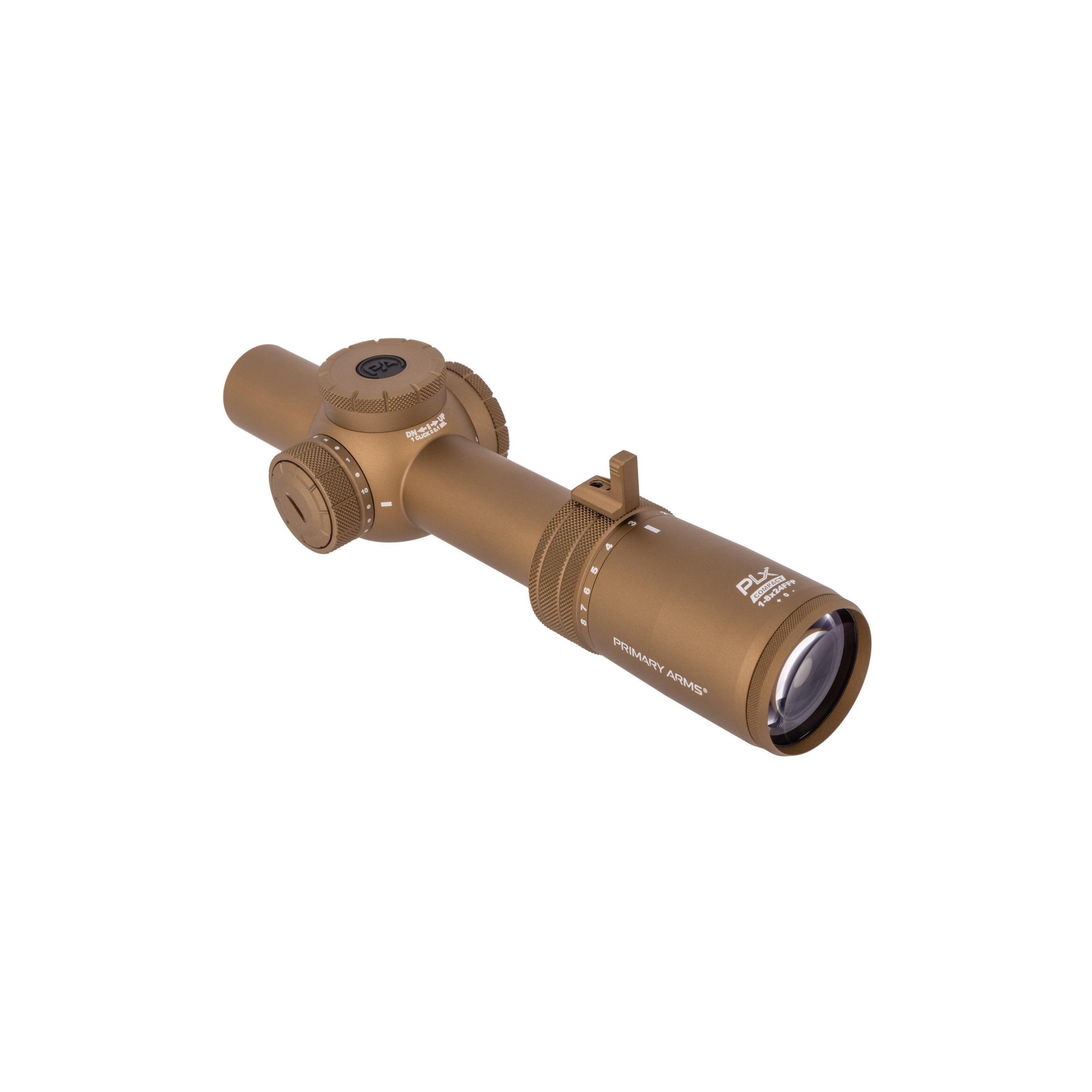 Primary Arms Compact PLxC 1-8x24 FFP Rifle Scope - Illuminated ACSS Raptor M8 Yard 5.56 / .308 Reticle - Flat Dark Earth