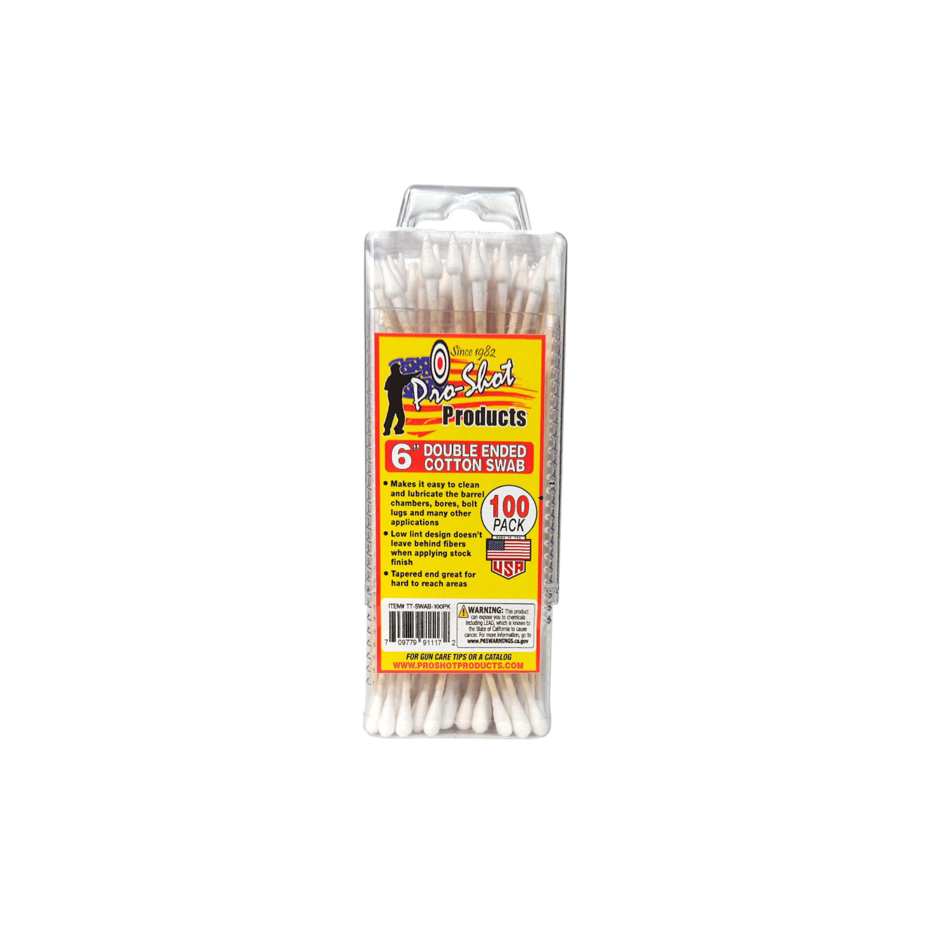 Pro-Shot Cotton Swab 6" Tapered and Regular Tip 100Pk