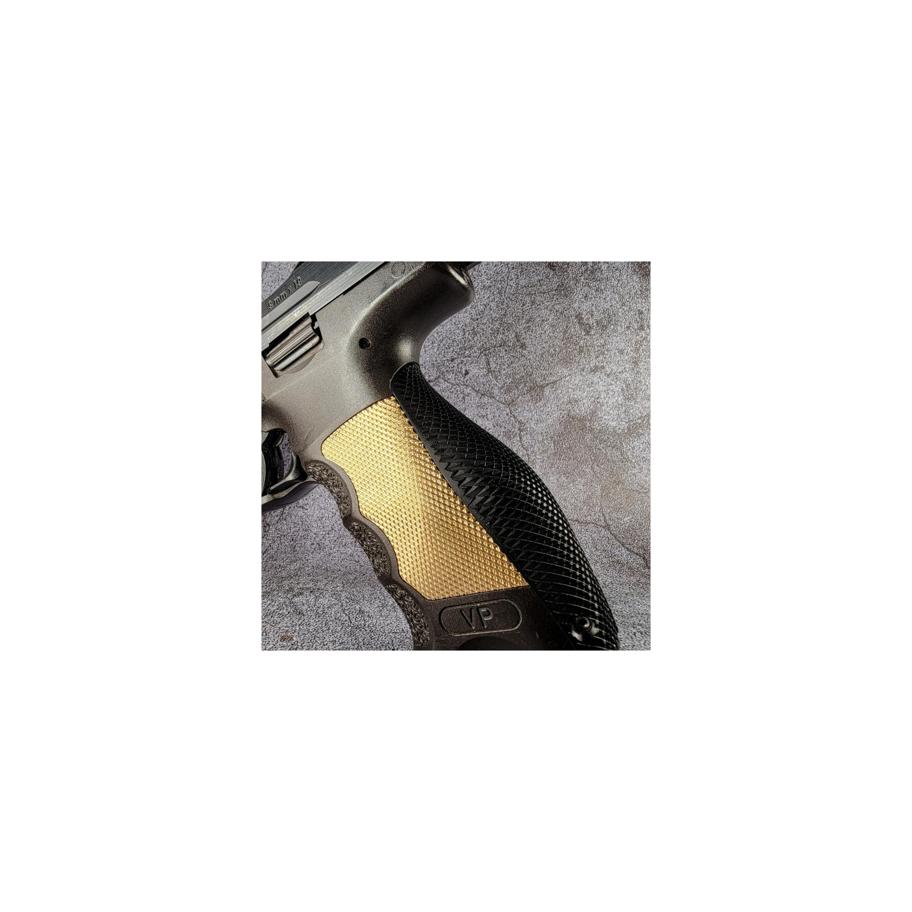 Taylor Freelance HK VP9 Grip Panels Med Brass Shiny