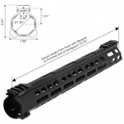 UTG AR-15 PRO Forerunner Free Float M-LOK Handguard