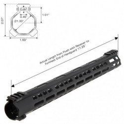 UTG AR-15 PRO Forerunner Free Float M-LOK Handguard