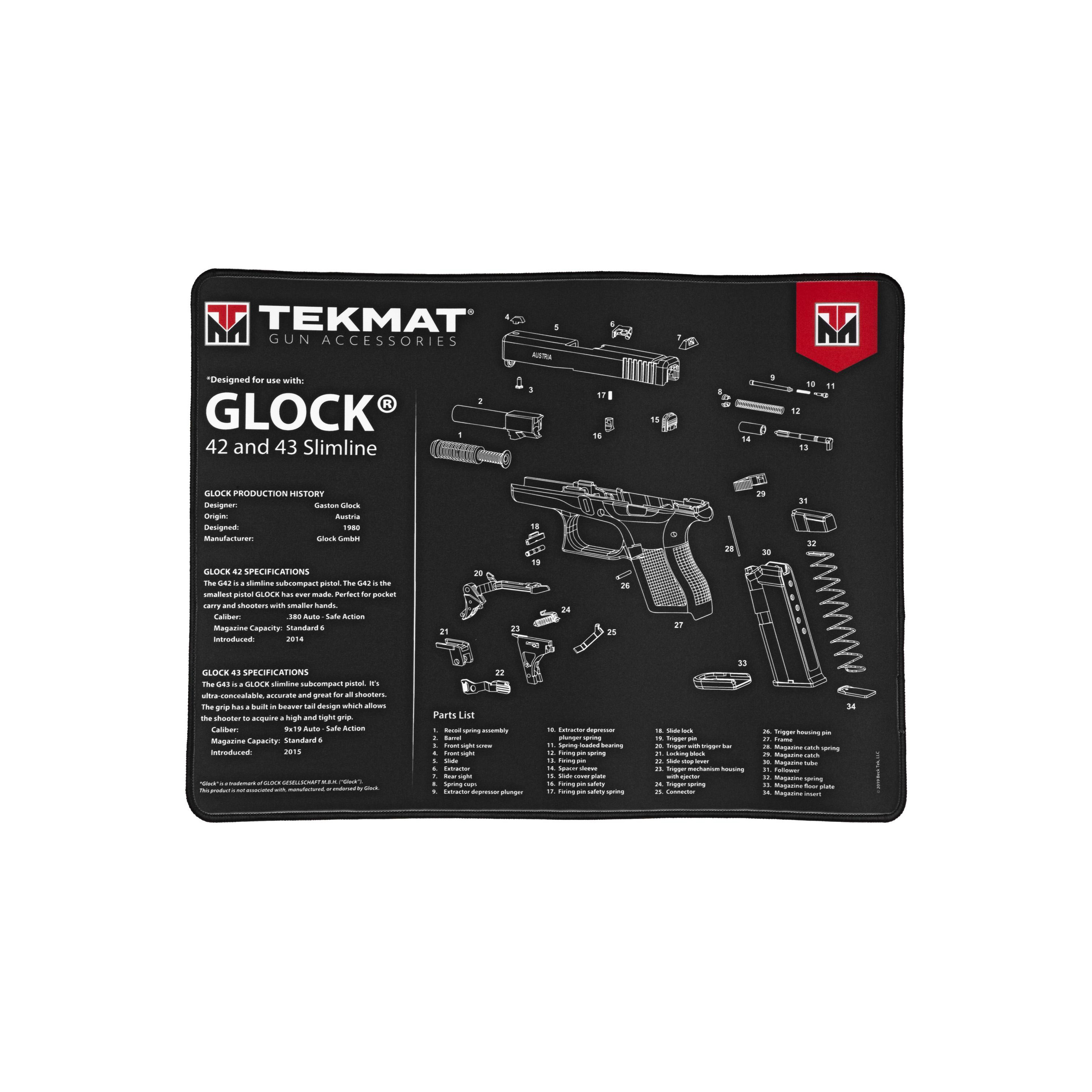 Tekmat Ultra Pistol Mat for Glock 42/43