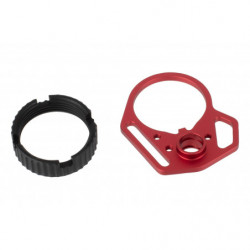 Strike Industries Multi-Function End Plate with Anti-Rotation Castle Nut  Red