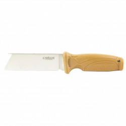 Camillus Swedge Fixed Knife Blade Silver Chisel Point 4.3" Tan Handle