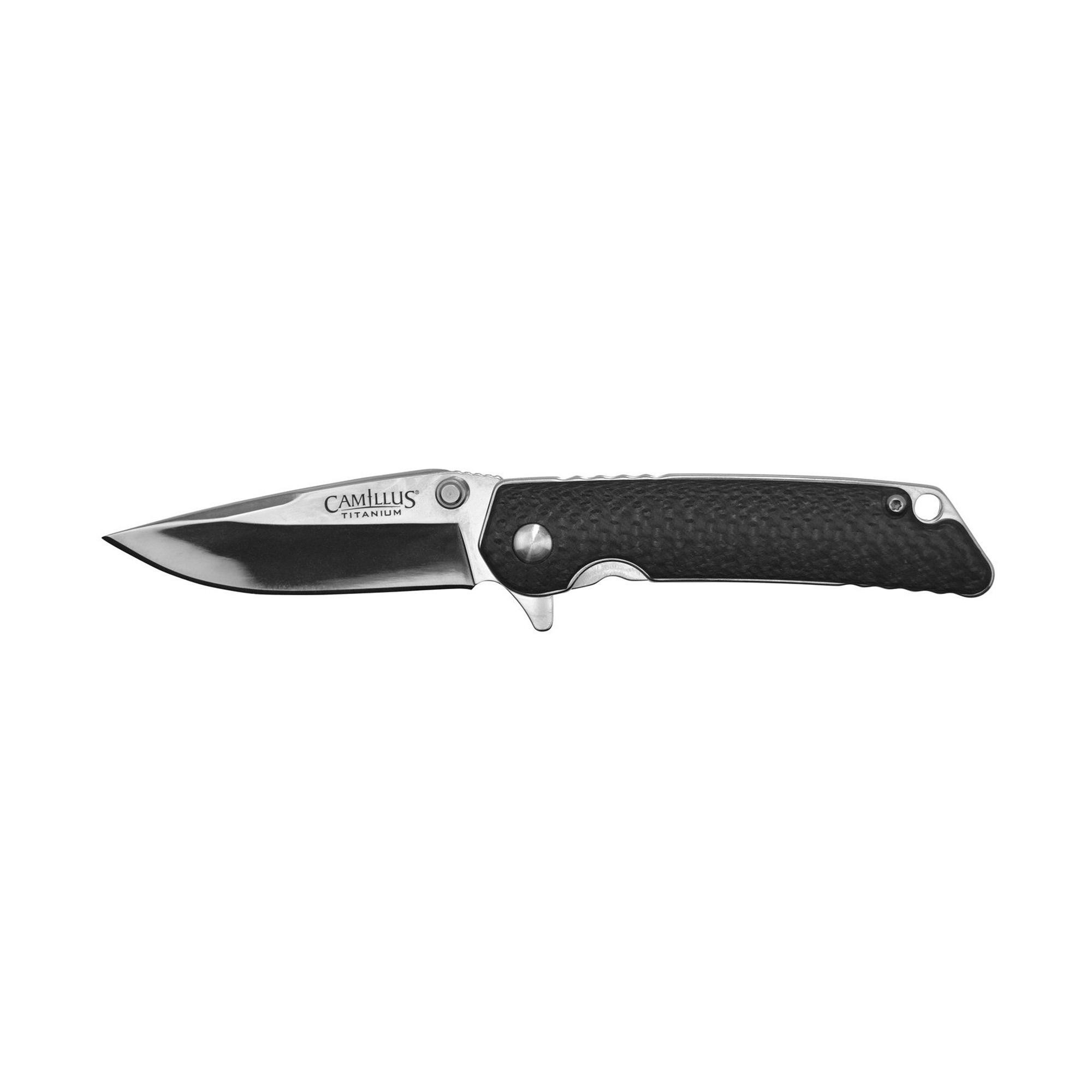 Camillus TRC Folding Knife Silver Blade 3.75" Black/Silver Handle