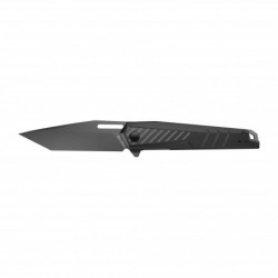 Real Avid RAV-6 Folding Knife Black Blade 3.4" Black Carbon Fiber Handle