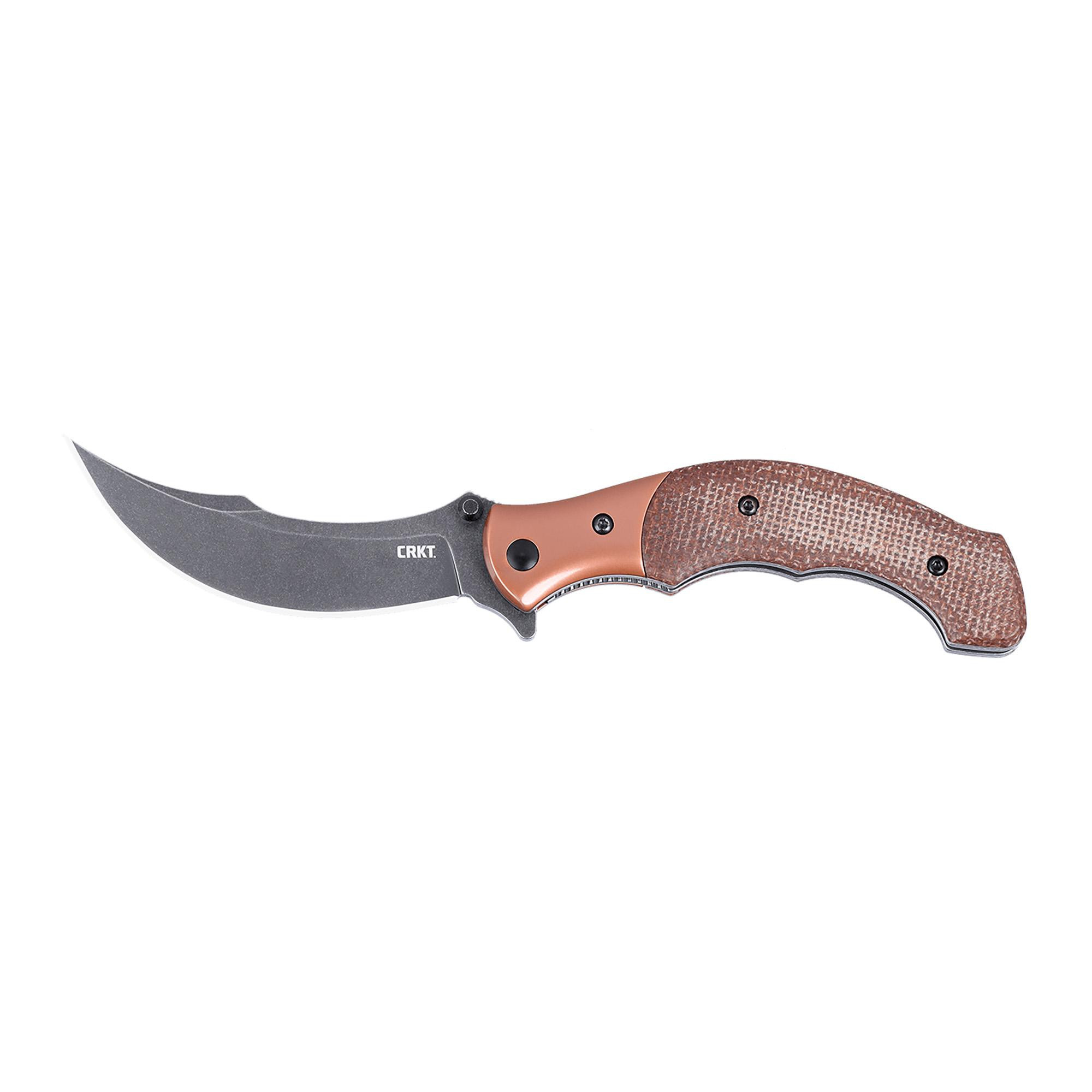 Columbia Ritual Compact Folding Knife Blade 3.33" Micarta Brown Handle