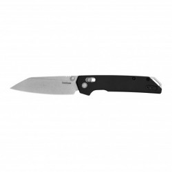 Kershaw Sanctum Folding Knife Rvrse Tanto Silver Blade 3.4" Black Handle