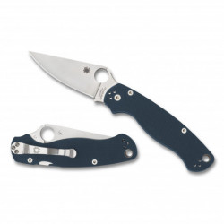 Spyderco Para Military2 Folding Knife Blade Cobalt Blue G10 Handle