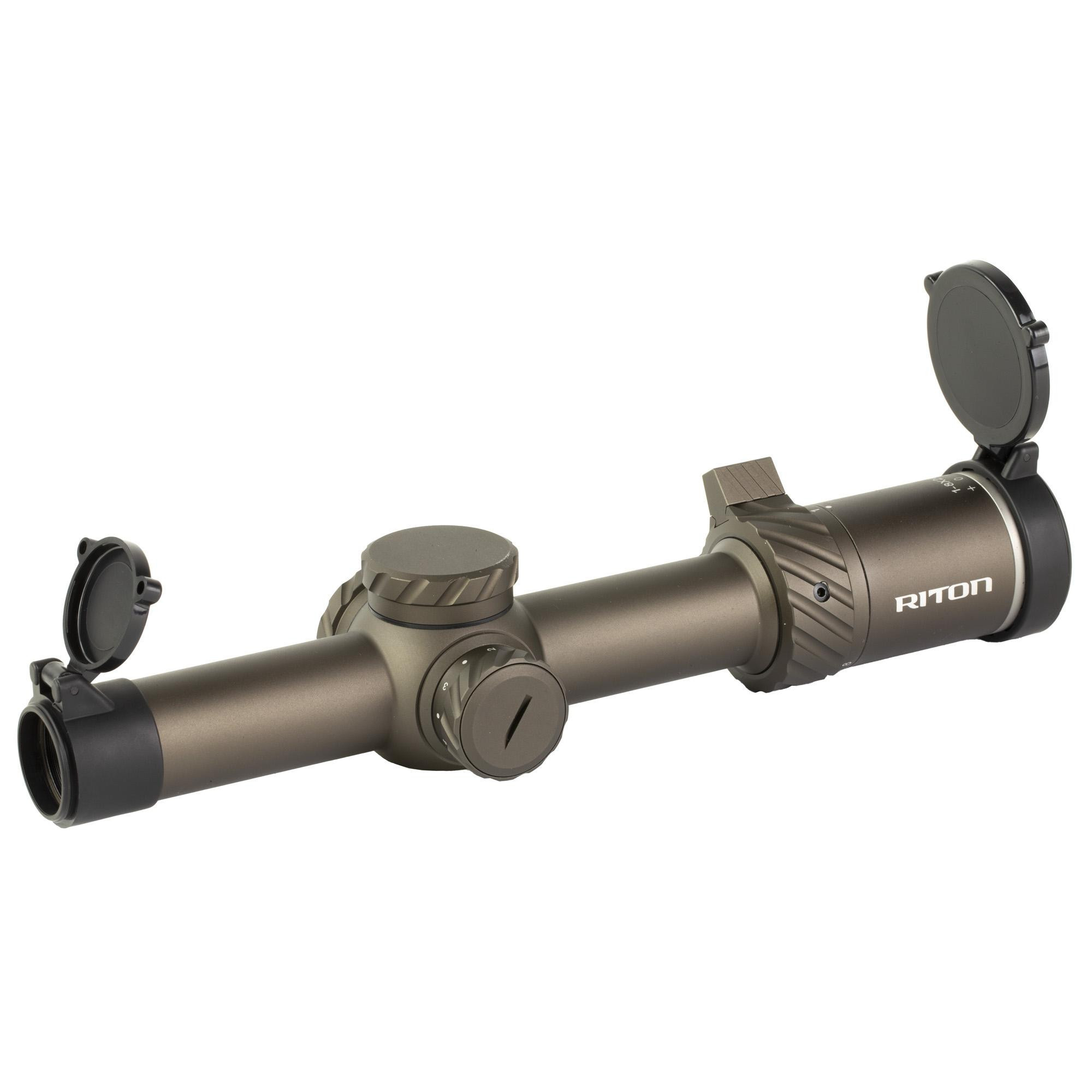 Riton 3 Tactix Rifle Scope 1-8X24mm OT Illuminated 30mm SFP FDE