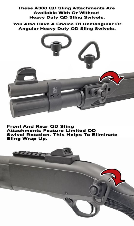 GG&G Beretta A300 Ultima Patrol Shotgun Quick Detach Front & Rear Sling Attachments